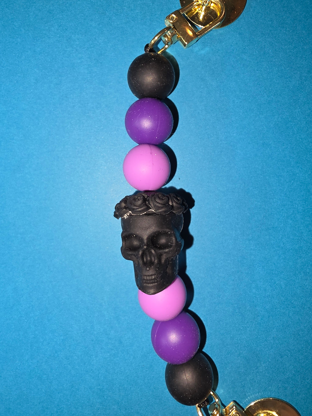 Purple/Black Rose Skull Adhesive Phone/Tablet Charm