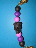 Purple/Black Rose Skull Adhesive Phone/Tablet Charm