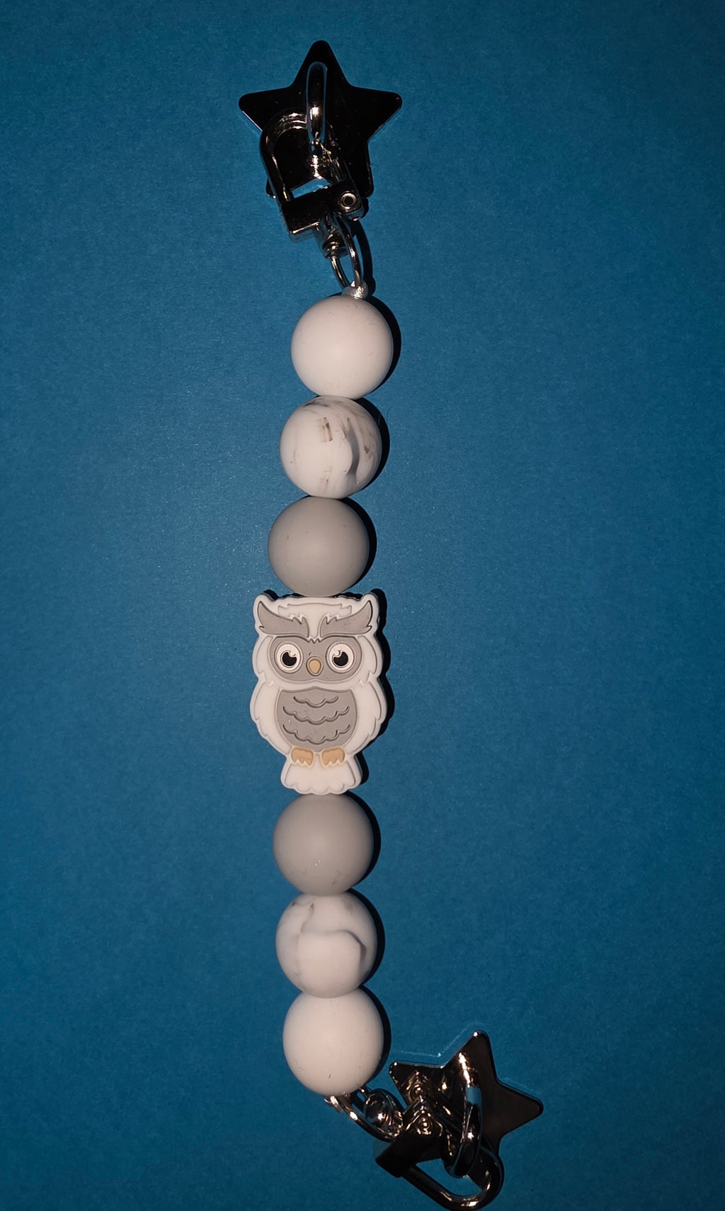 White/Gray Owl Adhesive Phone/Tablet Charm